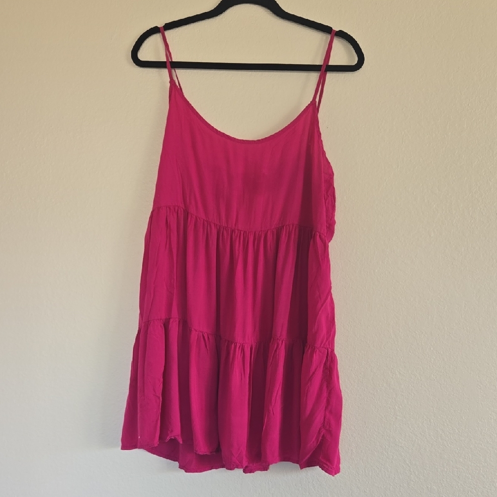 American Eagle Outfitters Fuchsia Smocked Dress